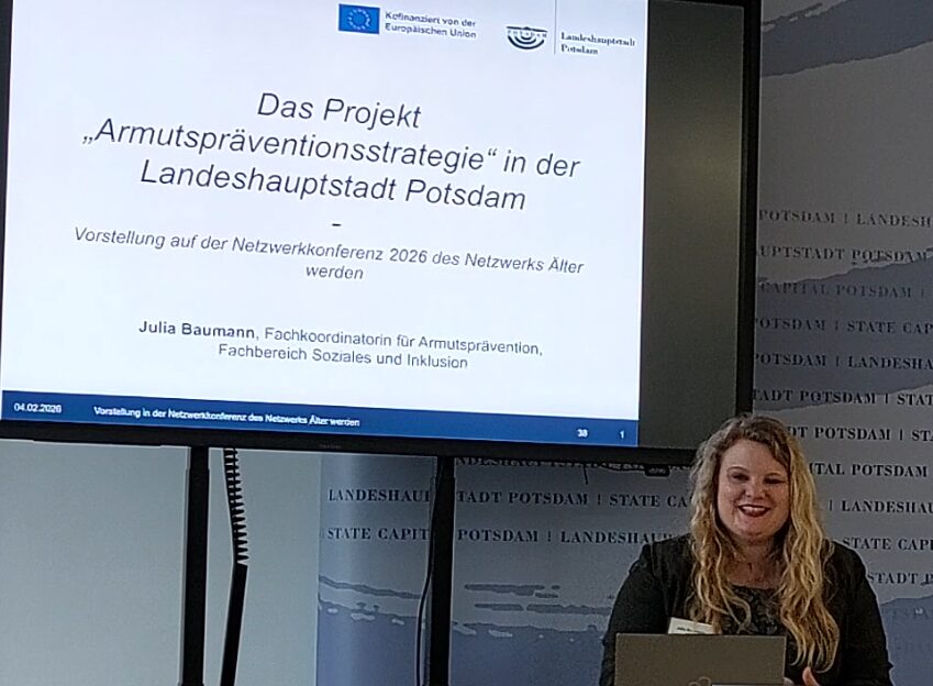 Julia Baumann stellt sich und das Projekt Armutspräventionsstrategie vor